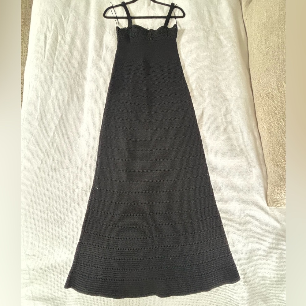 Zara Black Crochet Maxi Dress | Size S - Picture 4 of 7